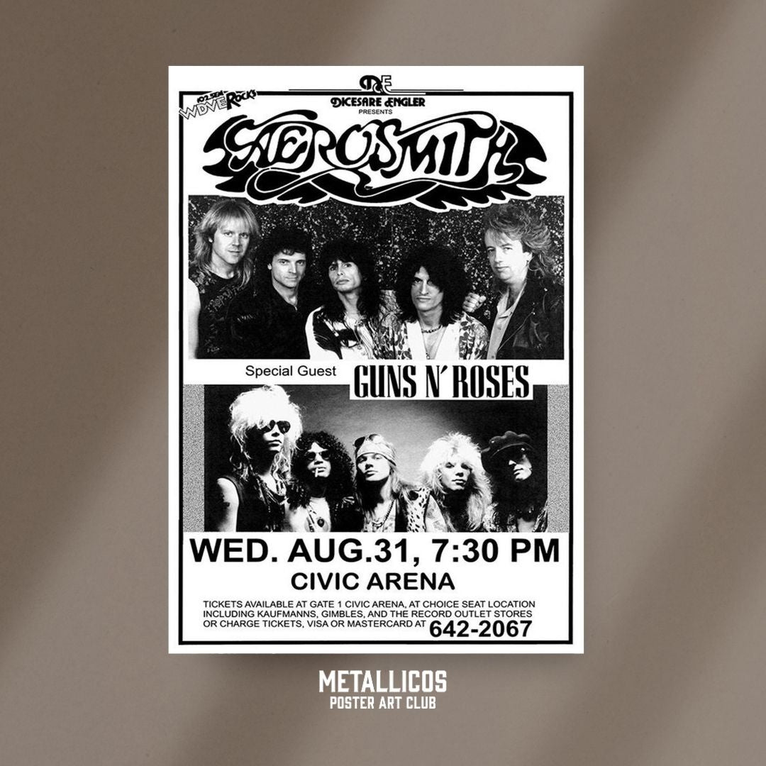 Aerosmith Permanent Vacation Tour 1988 Con Guns N' Roses Ret