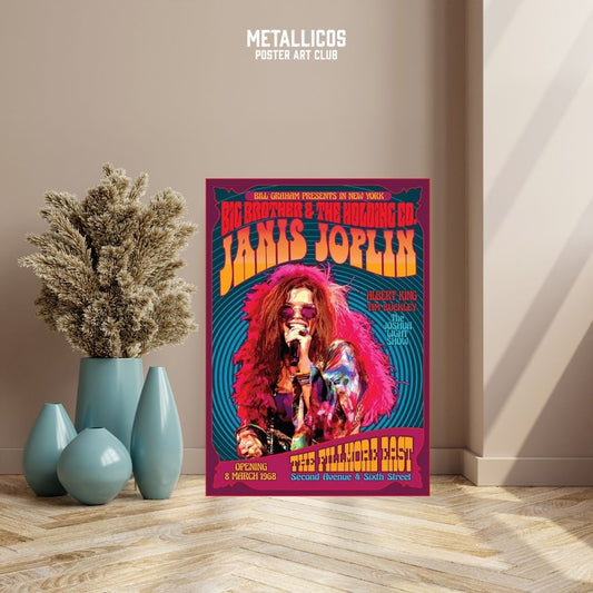Janis Joplin Music Gig Concert Poster Classic Retro Rock