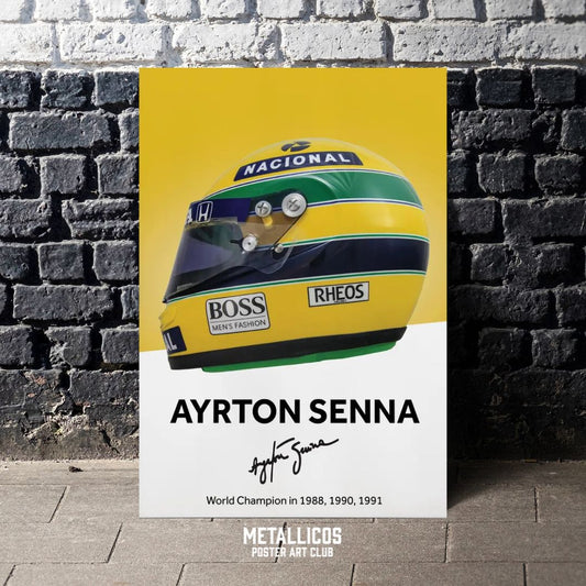 Ayrton Senna helmet poster