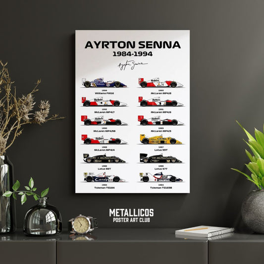 Ayrton Senna F1 car poster